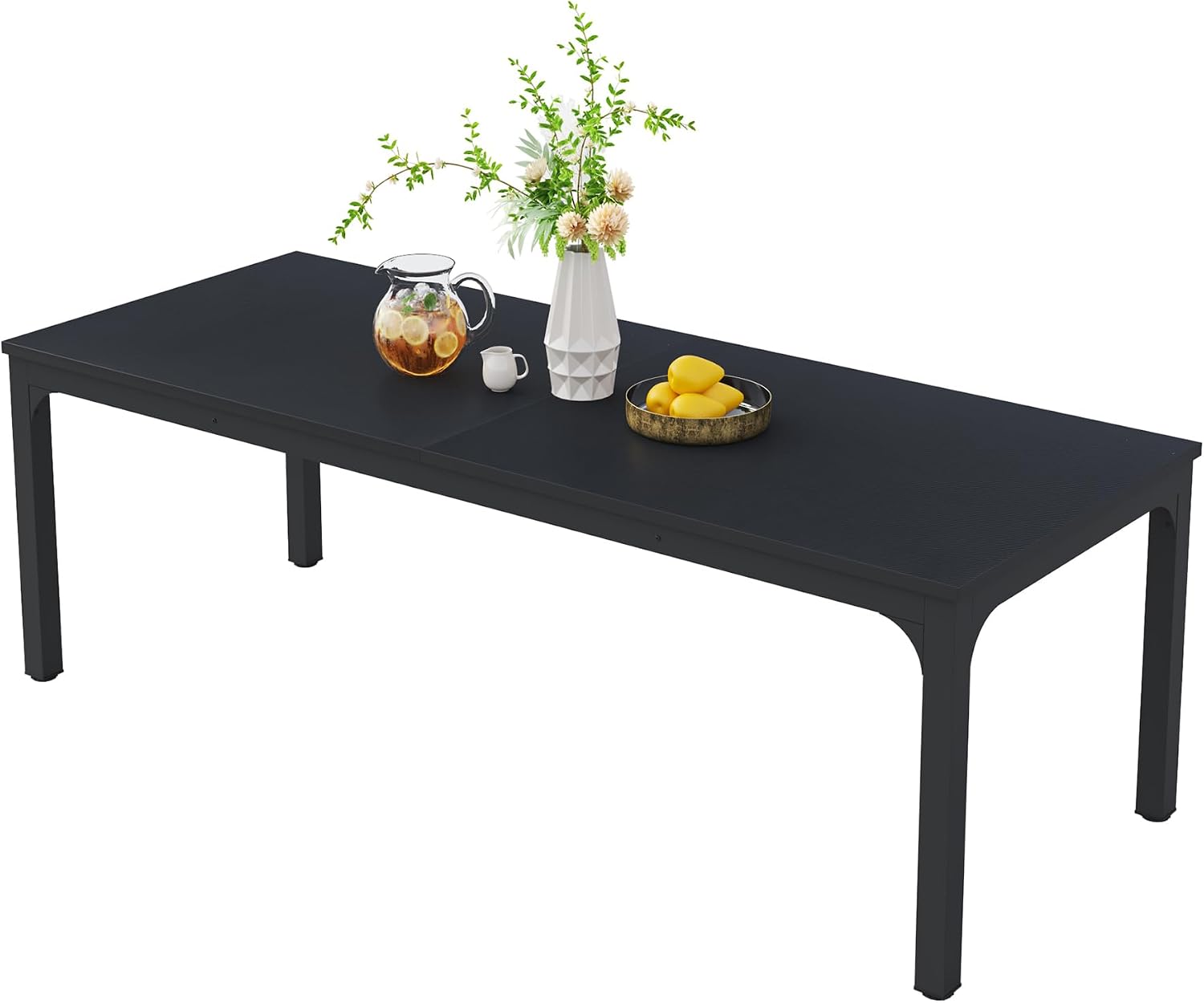 Tribesigns Black Dining Table for 6-8 Person, 78 inch Large Long Rectangle Kitchen Dinner Table for Dining Room, 78.7 x 27.5 x 29.5 Inches(Only Table)