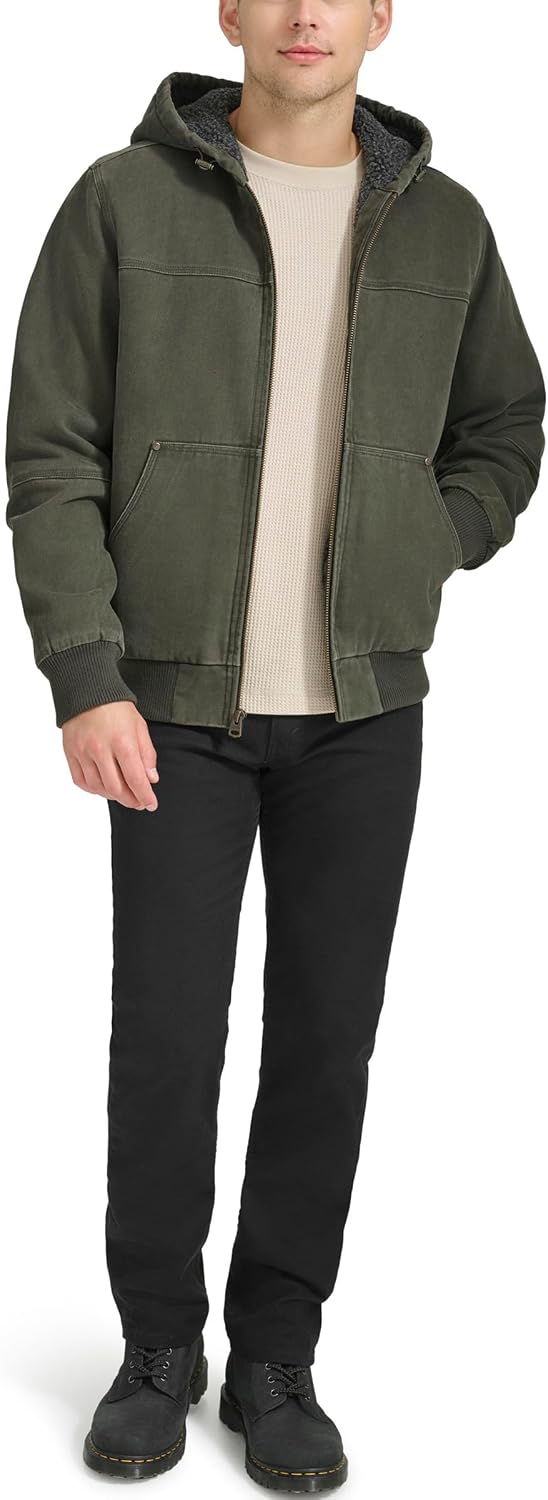 Levi's Men's Workwear Cotton Canvas Hooded Bomber Jacket