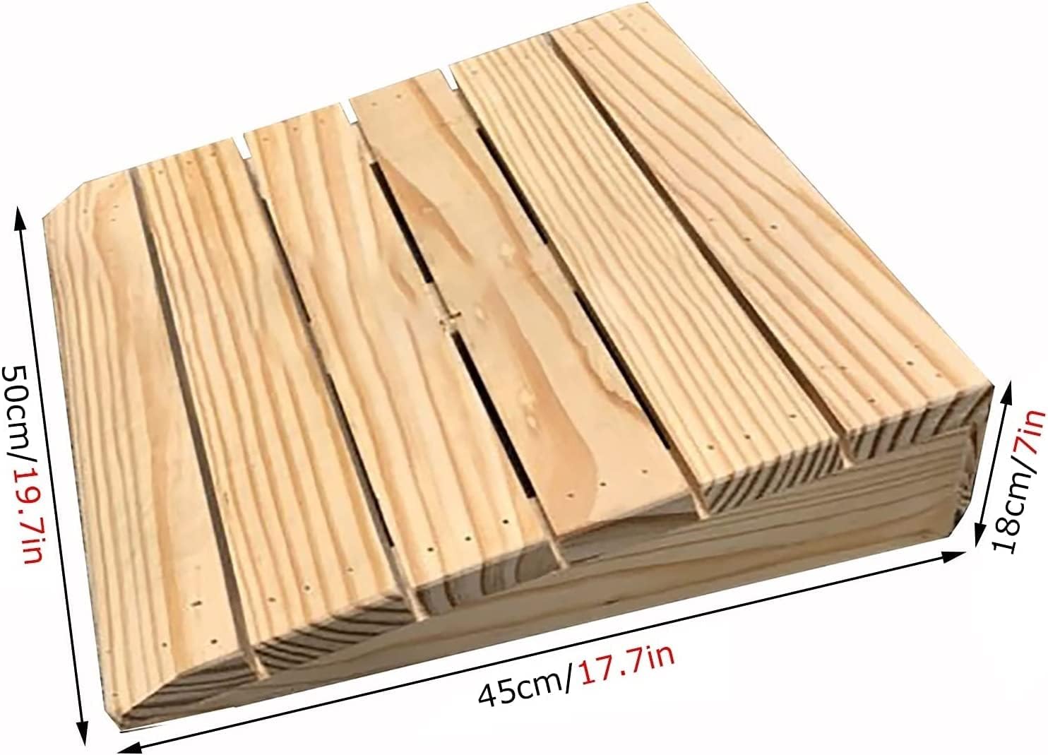 Wooden Threshold Transition Ramp for Walkers Motorcycle, Outdoor Step Stairs Doorway Ramp, Non Slip Curb Ramp (Size : 50x45x18cm/19.7x17.7x7in)