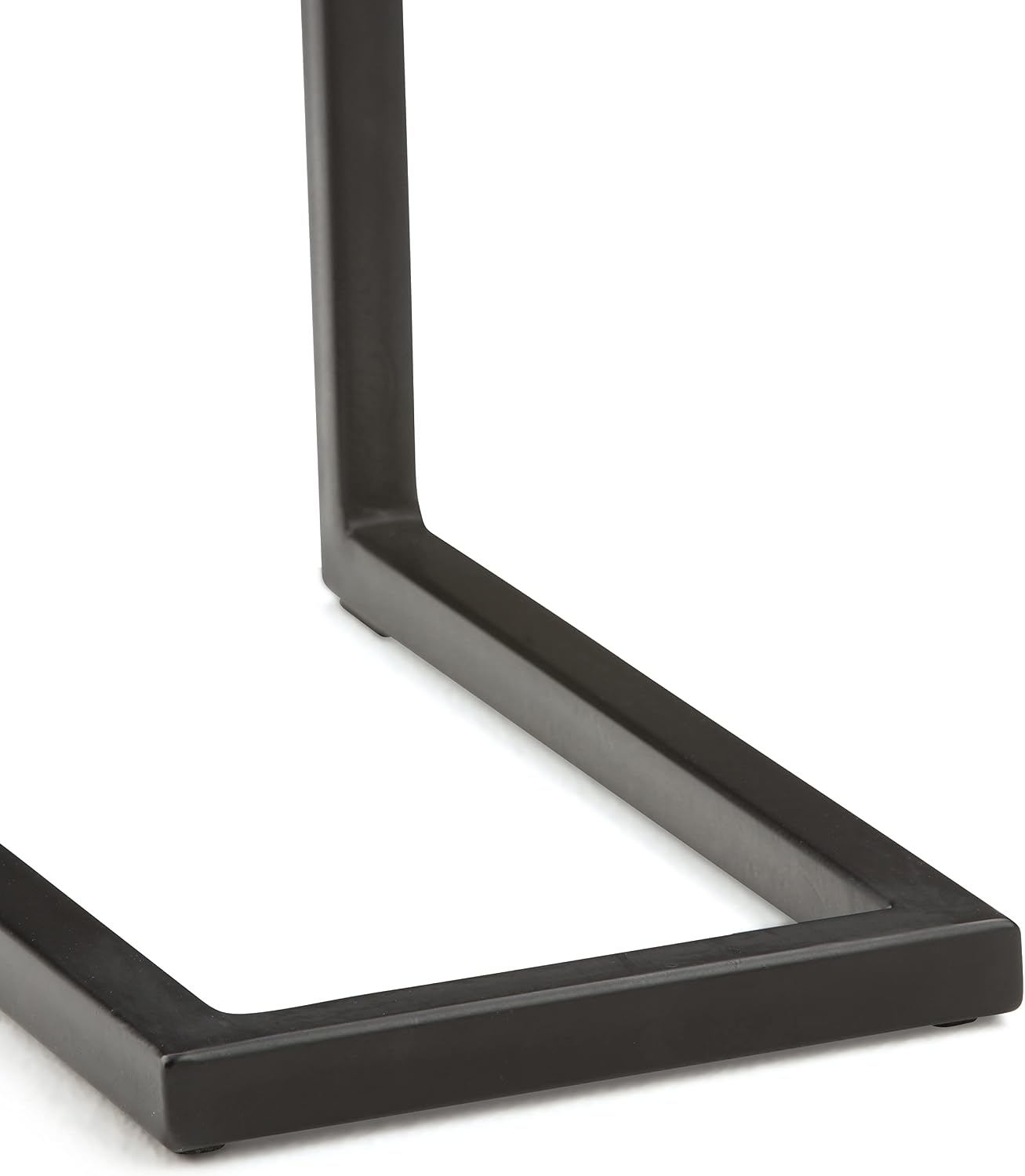 SIMPLIHOME Skyler C-Side Table - 18' Wide x 24' High Solid Mango Wood and Metal Slide-Under Table in Dark Cognac Brown, Industrial Accent Table or End Table for Living Room with Open Frame, Assembled
