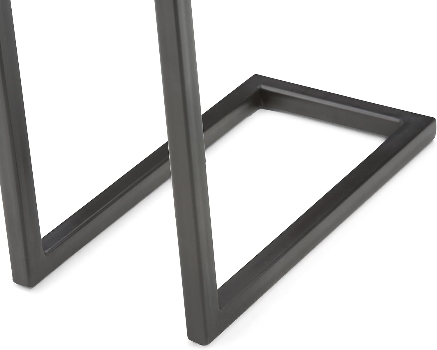 SIMPLIHOME Skyler C-Side Table - 18' Wide x 24' High Solid Mango Wood and Metal Slide-Under Table in Dark Cognac Brown, Industrial Accent Table or End Table for Living Room with Open Frame, Assembled