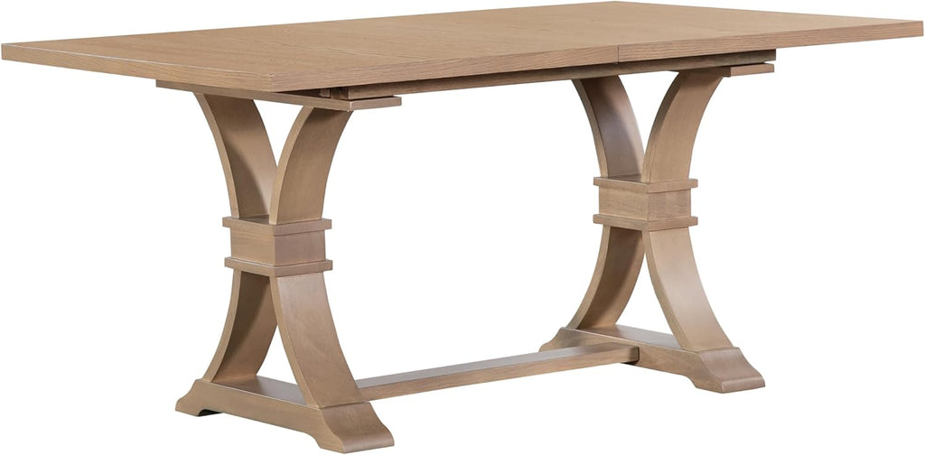 Christopher Knight Home Ethan Extendable Dining Room Table for 6, Wooden Rectangular Expandable Kitchen Table, Vintage Dining Table for Dining Room Kitchen, Light Natural