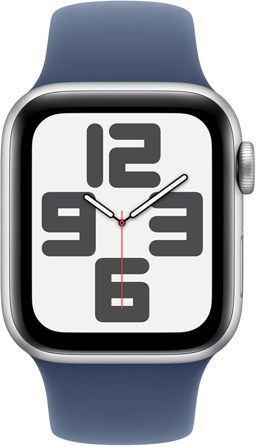 Apple Watch Series 10 [GPS, 46mm] - Silver Aluminum Case with Denim Sport Band, M/L (Renewed)