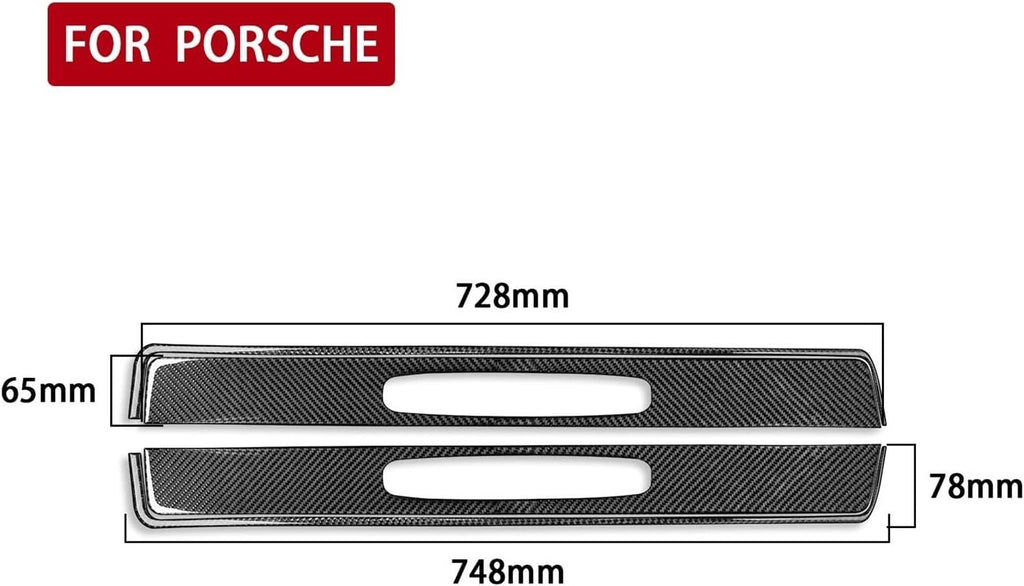 Compatible for Porsche 718 982 2016-2022 Carbon Fiber Door Threshold Strips Decorative Cover Car Interiors Accessories Decoration Sticker(Black)