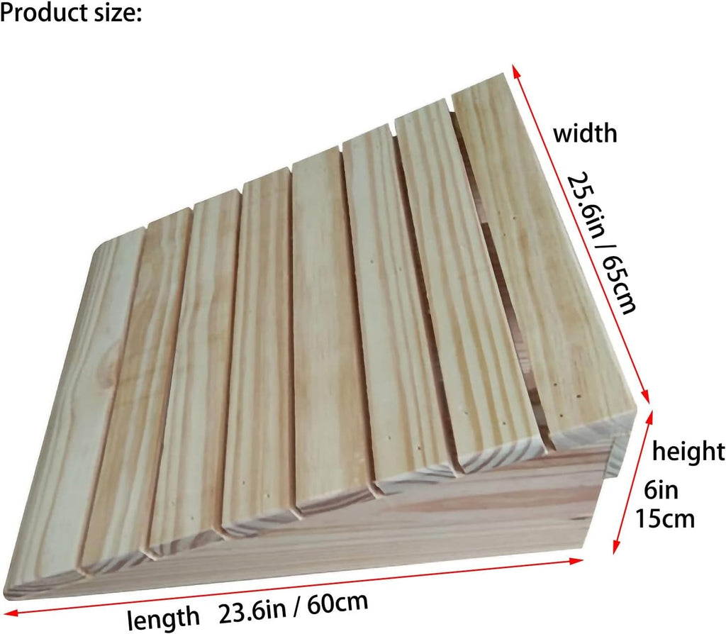 Generic 6 Inch Rise Wooden Threshold Ramps for Doorway, Anti-Slip Surface Portable Mobile Car Ramp, Stairs Wood Wheelchair Ramp Pad, 600Lbs Capacity(23.6x25.6x6in/60x65x15cm)