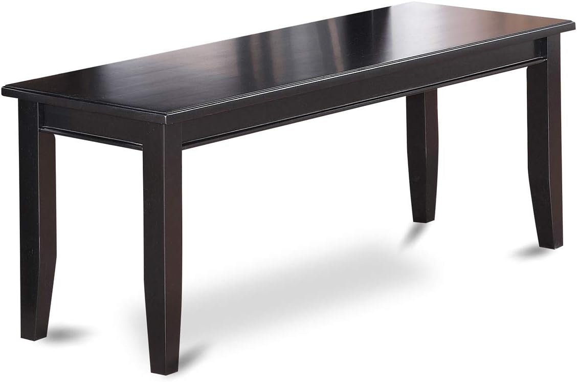 East West Furniture DUNO6-BLK-W 6 Piece Kitchen Table & Chairs Set Contains a Rectangle Dining Table and 4 Dining Room Chairs with a Bench, 36x60 Inch, Black