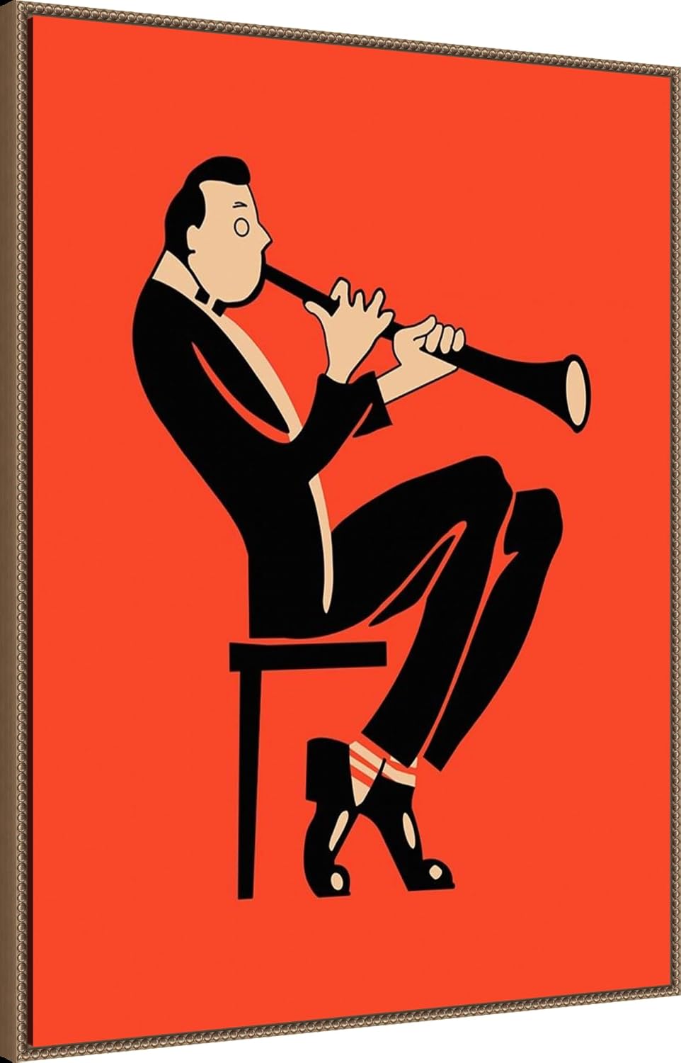 Amanti Art Framed Canvas Wall Art 42x32 The Clarinet by Mark Rogan, Framed Wall Art Canvas, Music Artwork, Traditional Decor, Oversize Poster Painting for Living Room, Bedroom, Bathroom, Kitchen,