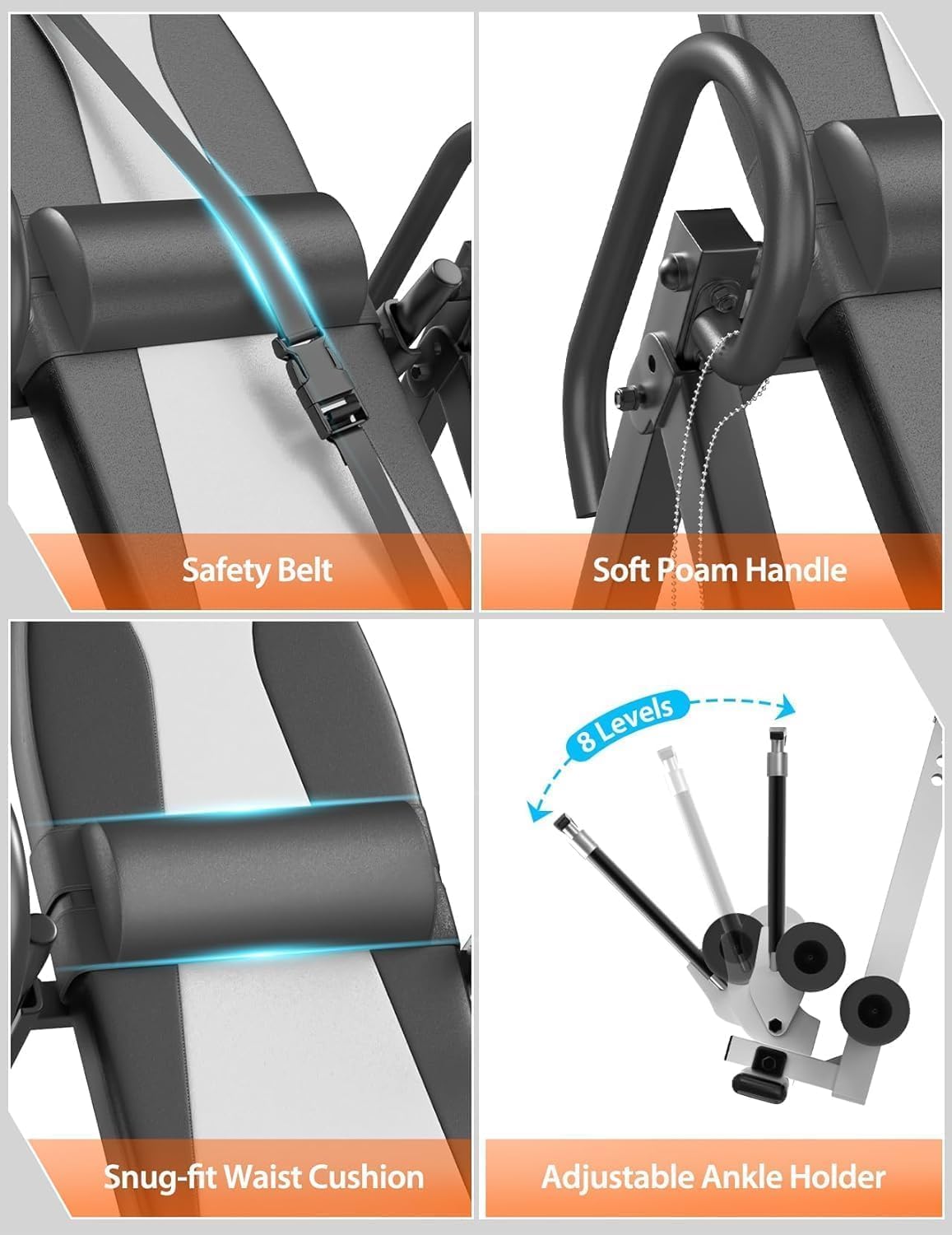 YOLEO Gravity Inversion Table for Back Pain Relief 2026 New Inversion Table w/Lumbar Support Easy to Assemble Back Stretcher Machine 300 lbs