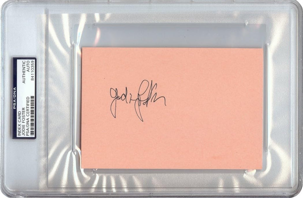 Jodie Foster Signed Autographed 4X6 Index Card 1974 Vintage Auto PSA/DNA Encased