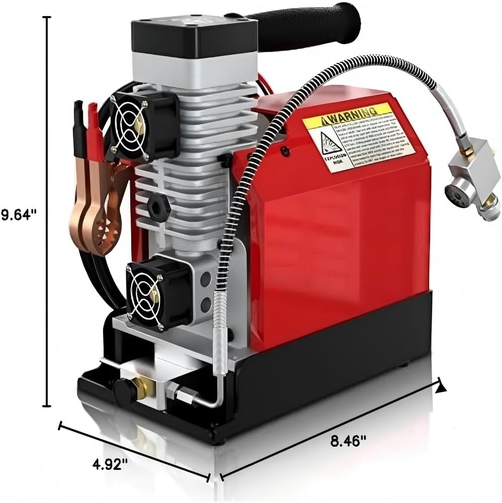 GX PUMP GX-E-CS2 Portable PCP Air Compressor, 4500Psi/30Mpa, Quick-Fill | Oil-Free,Powered by Car 12V DC or Home 110V AC with Converter (Included), Paintball Compressor