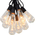 Hometown Evolution, Inc. Vintage Edison Outdoor String Lights (ST40 Clear - Black Wire, 100 ft)