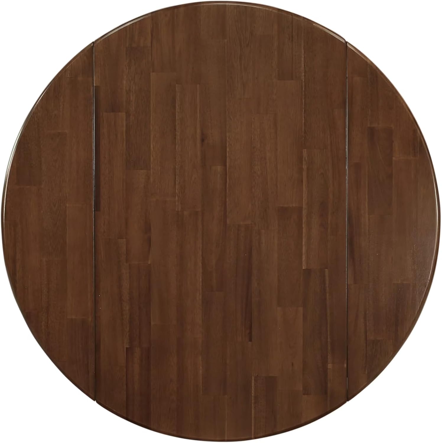 East West Furniture DLT-AWA-TP Dublin Dining Room Table - a Round Solid Wood Table Top with Dropleaf & Pedestal Base, 42x42 Inch, Walnut