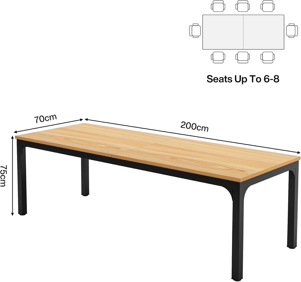 Tribesigns Dining Table for 8, 78-Inch Large Narrow Long Rectangular Kitchen Dinner Table, 8 Seat Rustic Wood Dining Table for Dining Room