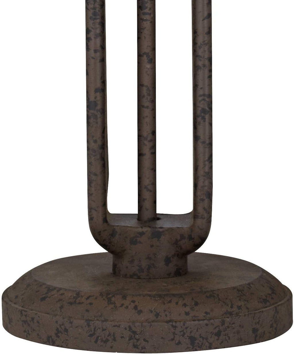 Franklin Iron Works Rustic Western Industrial Table Lamp with Dimmer and USB Charging Port 26.5' High Rust Bronze Metal Open Cage Half-Dome Glass Shade Living Room Bedroom House Bedside Nightstand