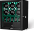 DUKWIN Watch Winder for 4/6/8 Automatic Watches, Lockable Winders with Watch Holders and Jewelry Storage, Super Quiet Motor with High-Gloss Finish, Built-in Illumination