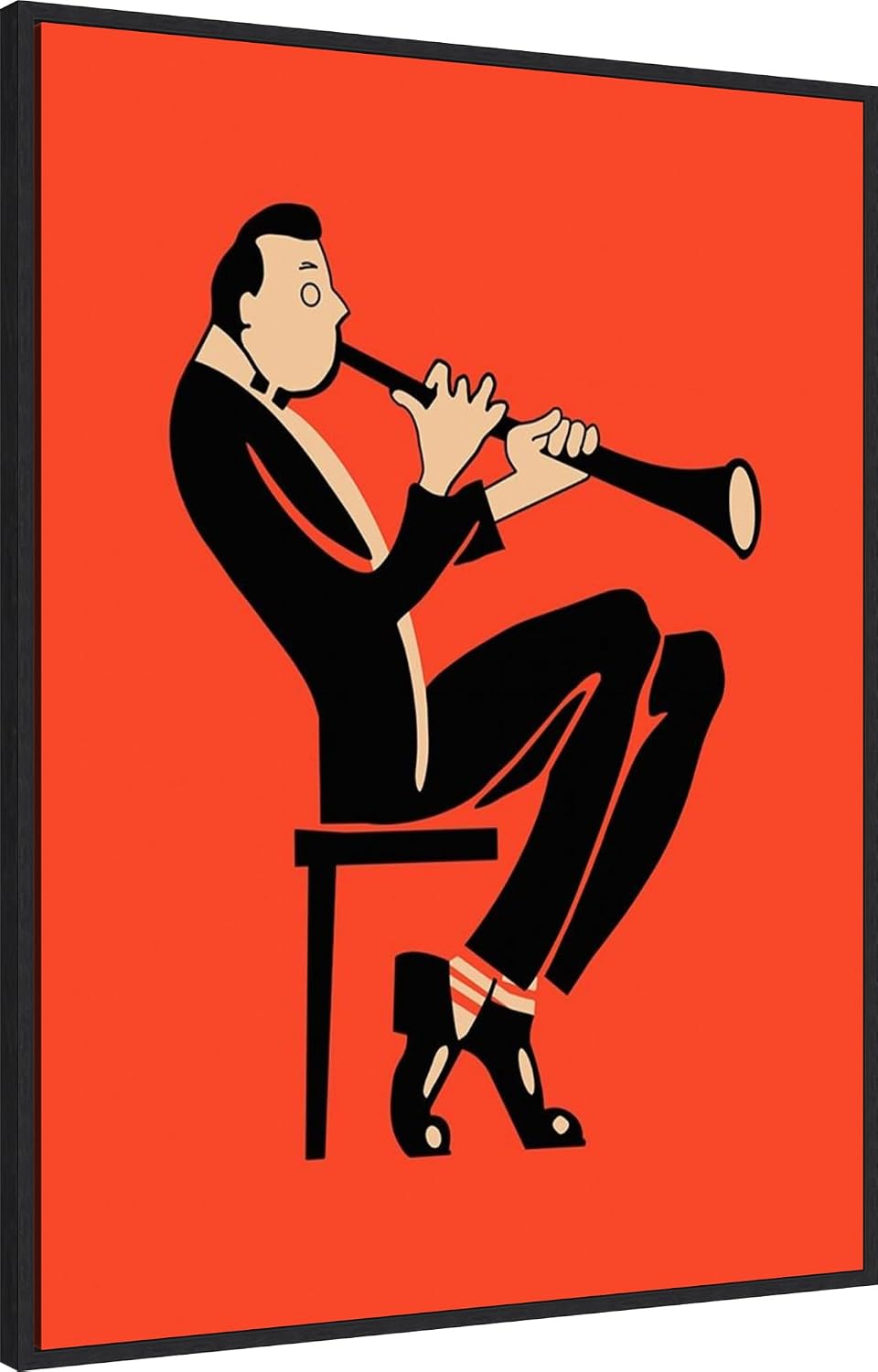 Amanti Art Framed Canvas Wall Art 42x32 The Clarinet by Mark Rogan, Framed Wall Art Canvas, Music Artwork, Modern Decor, Oversize Poster Painting for Living Room, Bedroom, Bathroom, Kitchen, Office