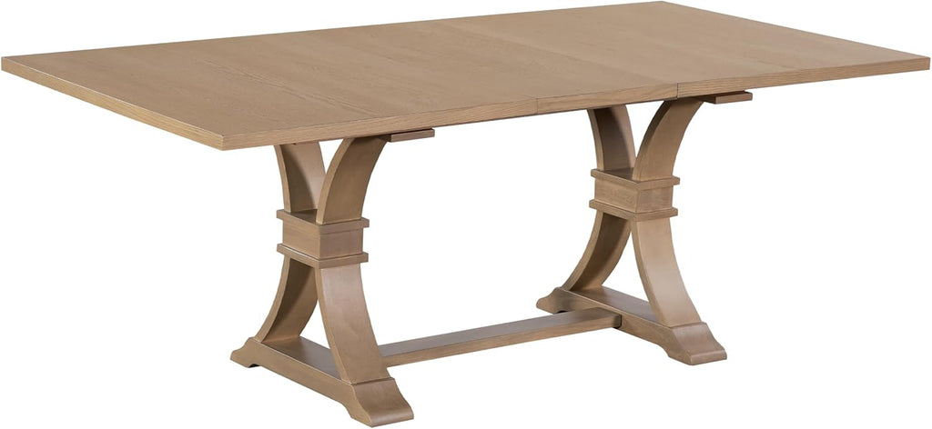 Christopher Knight Home Ethan Extendable Dining Room Table for 6, Wooden Rectangular Expandable Kitchen Table, Vintage Dining Table for Dining Room Kitchen, Light Natural