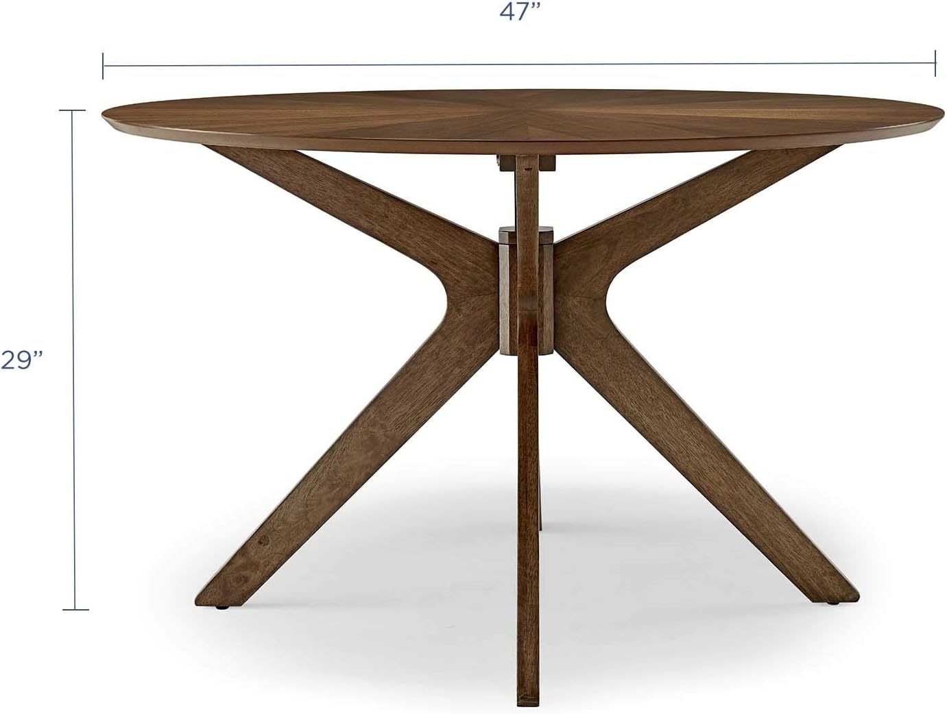 Modway Crossroads 47' Round Wood Dining Table, Walnut