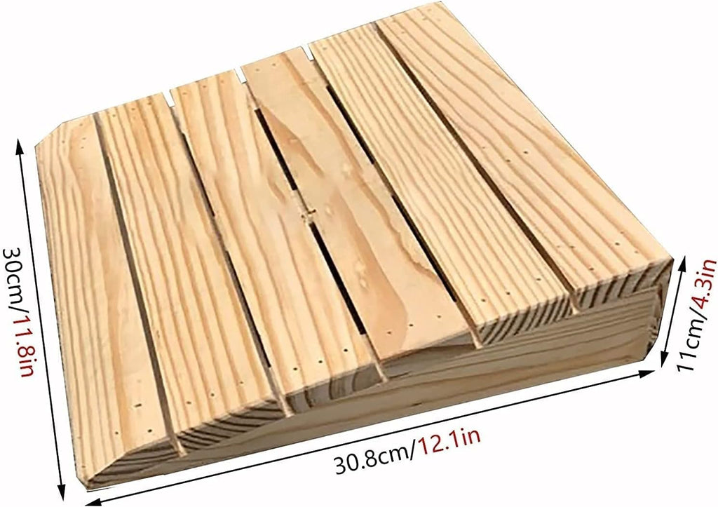Wooden Threshold Ramp for Doorways, Portable Non Slip Curb Ramps Entrance Ramps for Wheelchairs/Steps/Driveway, Mobility Entry Ramp for Elderly(30.8x30x11cm/12.1x11.8x4.3in)