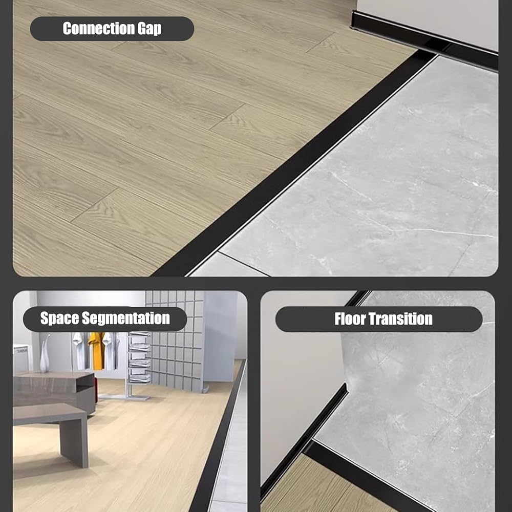 T Molding Floor Divider Strip, Aluminum Floor Transition Strips, 2in Wide Transition Cover Strip Carpet to Tile, Doorway Threshold for Joining Floor Gaps(Color:White)