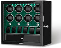 DUKWIN Watch Winder for 4/6/8 Automatic Watches, Lockable Winders with Watch Holders and Jewelry Storage, Super Quiet Motor with High-Gloss Finish, Built-in Illumination