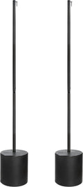 Outdoor String Light Pole Stand (2 Pack) - 9.5 Feet, Black, Heavy-Duty with Freestanding Tank Base for Grass, Patio, Deck, Events