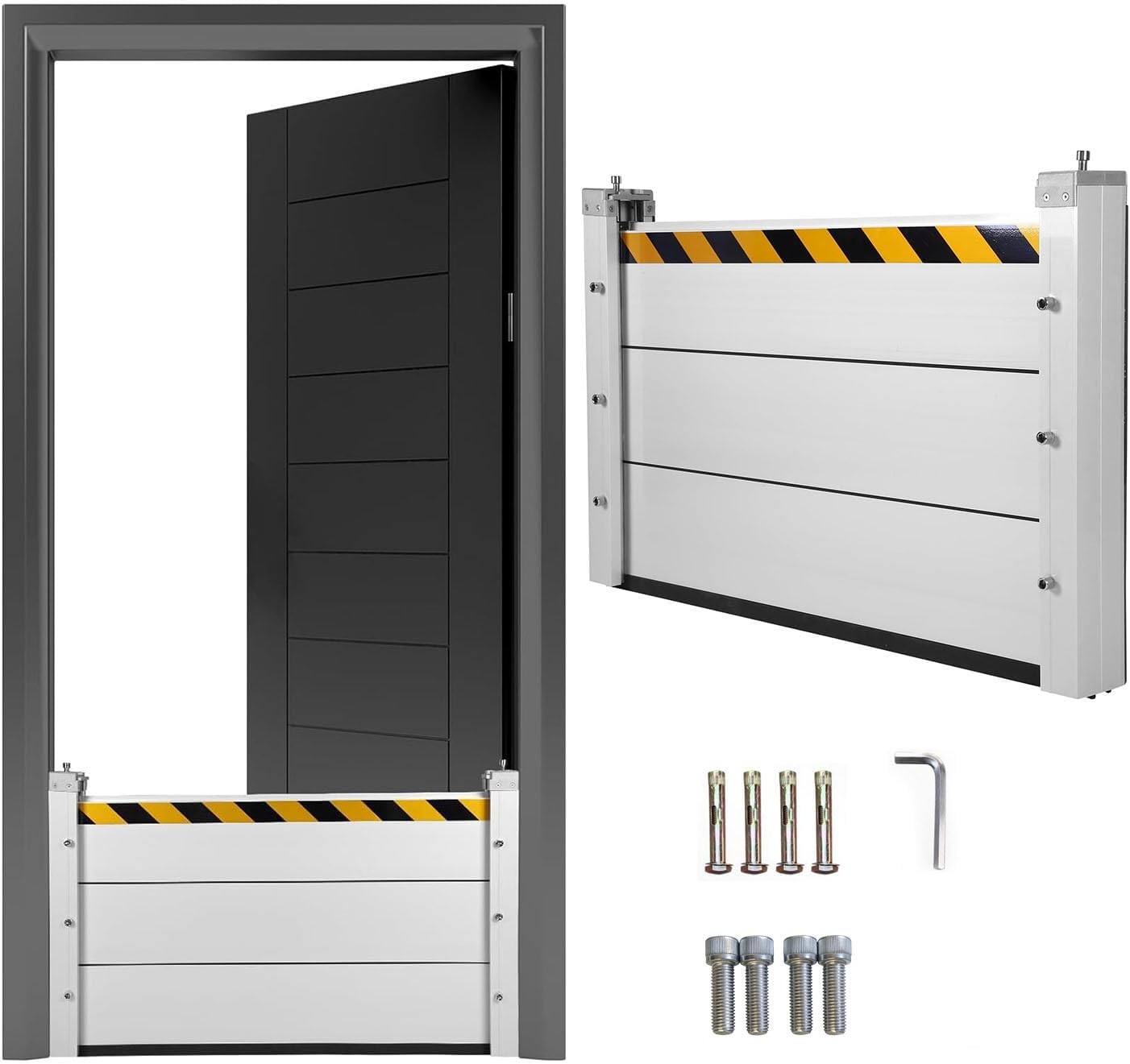 Heavy Duty Flood Barrier Board 48' 210' 62' 68' 50' 84' 105' 170' 96' Aluminum Flood Prevention Panel Removable Reusable Water Blocker for Garage Door Basement Outside(42'L x 47.2'H)