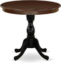 East West Furniture AMT-MBL-TP Antique Modern Dining Table - a Round Kitchen Table Top with Pedestal Base, 36x36 Inch, Multi-Color