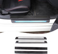 Real Carbon Fiber Car Door Interior and Exterior Threshold Strips Anti-Scratch Welcome Pedal for Subaru BRZ 2022+ Decoration Accessories (Black)