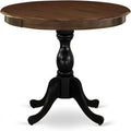 East West Furniture AMT-ABL-TP Antique Kitchen Dining Table - a Round Wooden Table Top with Pedestal Base, 36x36 Inch, Multi-Color