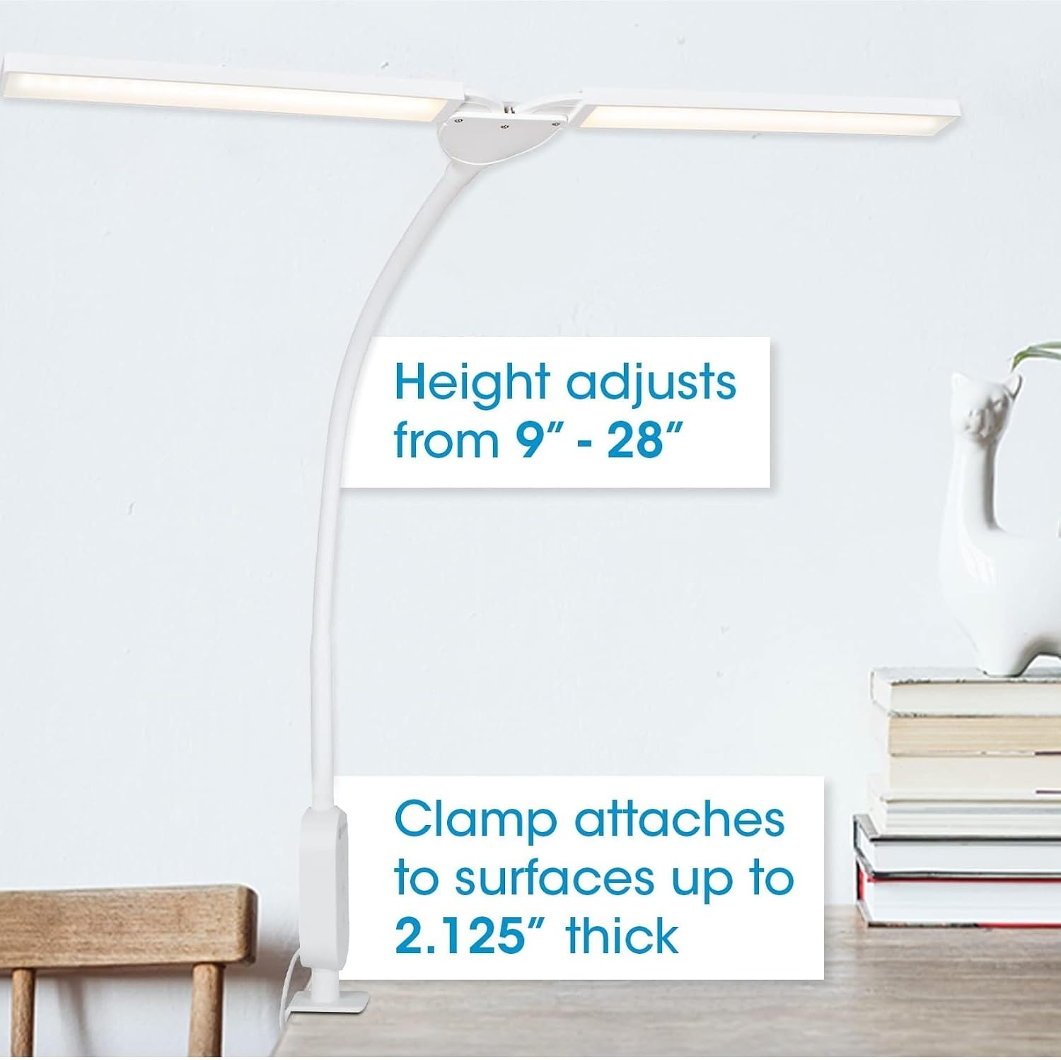 Practical Dual-Color LED Desk Lamp with Adjustable Neck, Auto-Off Timer & Touch Controls – Perfect for Crafting, Learning, Living Room & Office