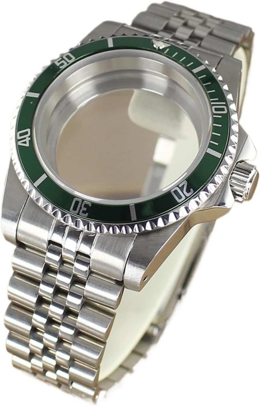 38MM Watch Cases Sapphire Glass Compatible For NH35 NH36 4R36 NH38 NH70 Uni-directional Bezel Watch Accessories