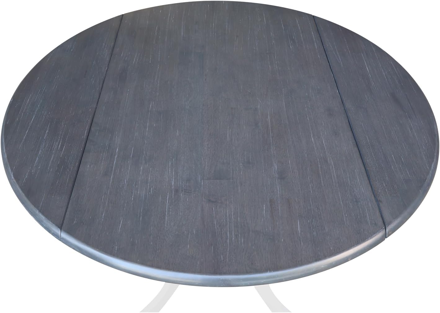 International Concepts Inch Dual 42 Drop Leaf Dining Table, White/Heather Gray
