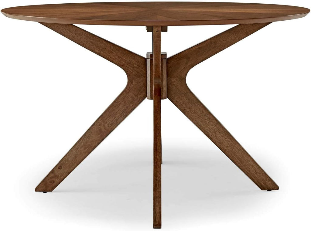Modway Crossroads 47' Round Wood Dining Table, Walnut
