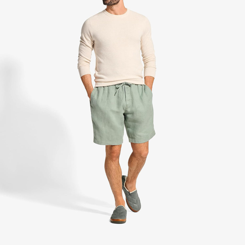 OluKai Puku'i Men's Fleece Slippers, Comfortable Activewear Slippers, Premium Full-Grain Leather & Jersey Knit, Drop-In Heel & All-Day Comfort