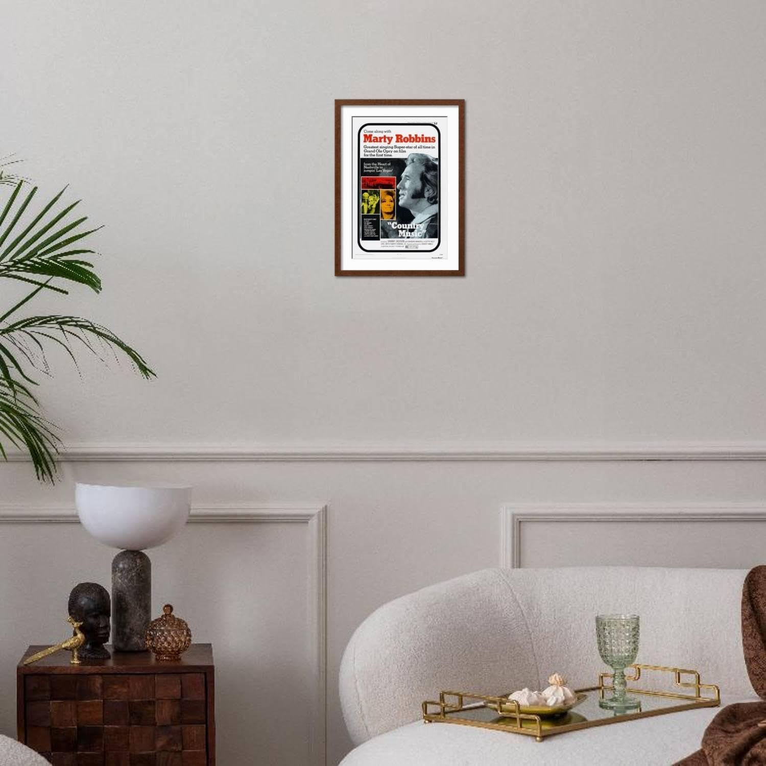 ART.COM Wall Art Print Country Music, Marty Robbins, Tammy Wynette, 1972 on Brown Frame, 16' x 22'