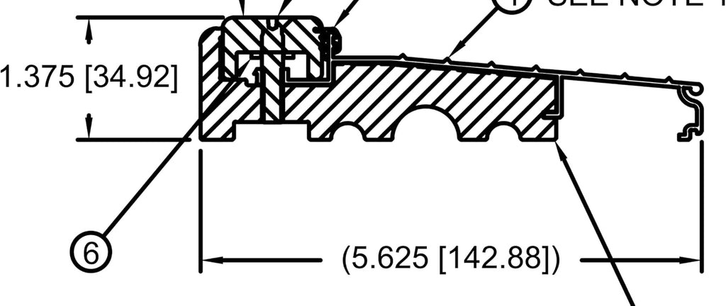 Inswing Threshold 5 5/8 inch Wide Oloadoors Aluminum Composite Sill Inswing 72 inch Long with Composite Cap and Composite Base for Exterior Front Door. Patina Finish (Patina-72)