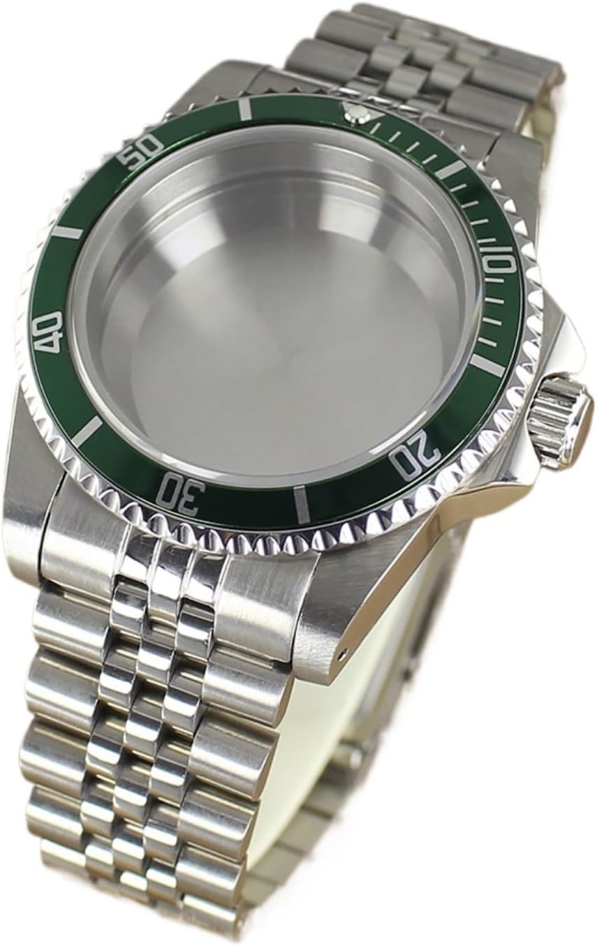 38MM Watch Cases Sapphire Glass Compatible For NH35 NH36 4R36 NH38 NH70 Uni-directional Bezel Watch Accessories