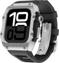 316L Stainless Steel Case with Band for Apple Watch Ultra 3/2/1 49mm, Series 11/10 46mm, Luxury Rugged Military Protective Metal Cover Tactical Heavy Duty Protection Strap