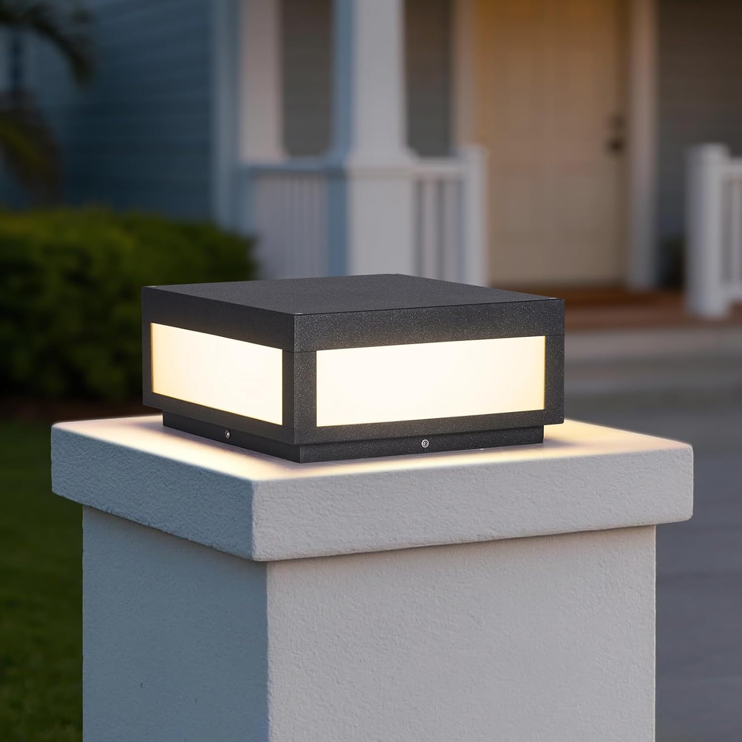 12' Outdoor Post Lights Hard Wired, 3000K LED Outdoor Pillar Column Lights, IP54 Waterproof Lamp Post Light Fixture for Posts Outside Deck Patio Garden Yard, E26 Bulb Compatible Lighting