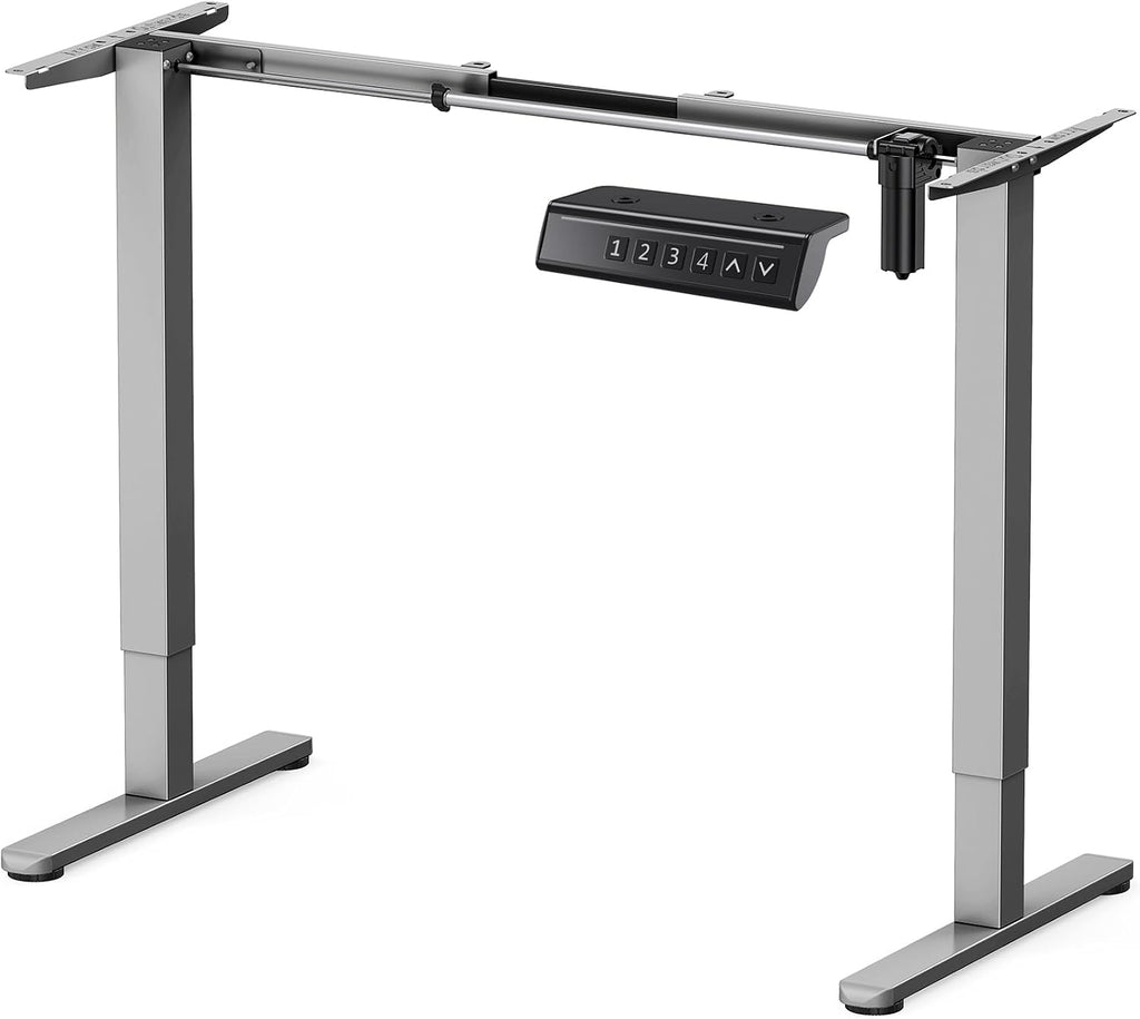 ErGear Electric Stand up Desk Frame,4 Memory Height Settings Height Adjustable Table Legs, Sit Stand Desk Frame Up to 47.2' , Ergonomic Standing Desk Base Workstation, Grey Frame Only