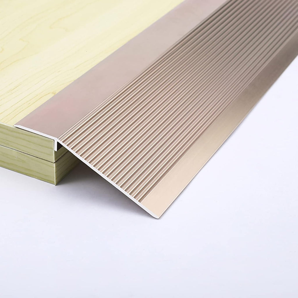 4 Inch Wide Transition Strip Wood to Tile, Smooth Transition Aluminum Alloy Threshold Strips for Doorways, Door, Carpet Trim, Cuttable& Can Customize (Color : Rose Gold)