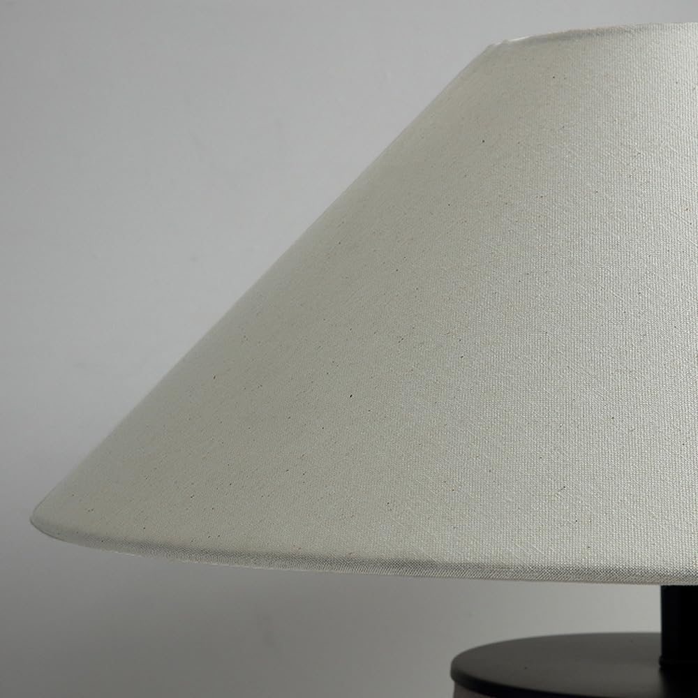 18.8' Black Vintage Distressed Ceramic Pot Table Lamp with Fabric Shade Rustic Farmhouse Table Lamps for Living Room Decorative Bedside Nightstand Lamp for Living Room Hotels Office
