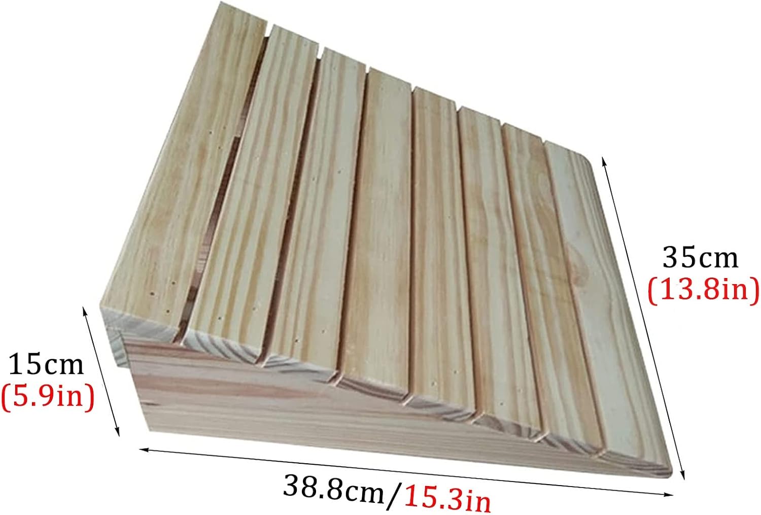 Portable Doorway Ramp 3/4/5/6/7 Inch Rise Portable Doorways Threshold Ramps, Wooden Anti-Slip Curb Ramp for Wheelchair/Stairs, for Wheelchair/Stairs for Elderly(38.8x35x15cm)