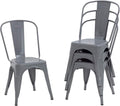 FDW Dining Chairs Set of 4 - Indoor/Outdoor, Metal, 18 Inch Seat Height, 330LBS Weight Capacity, Stackable, Restaurant & Bar Chairs