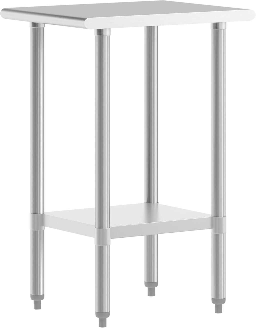 Flash Furniture Reese NSF Certified Stainless Steel Kitchen Prep and Work Table, Commercial Work Table with Storage, 18' W x 24' D x 34.5' H, Silver