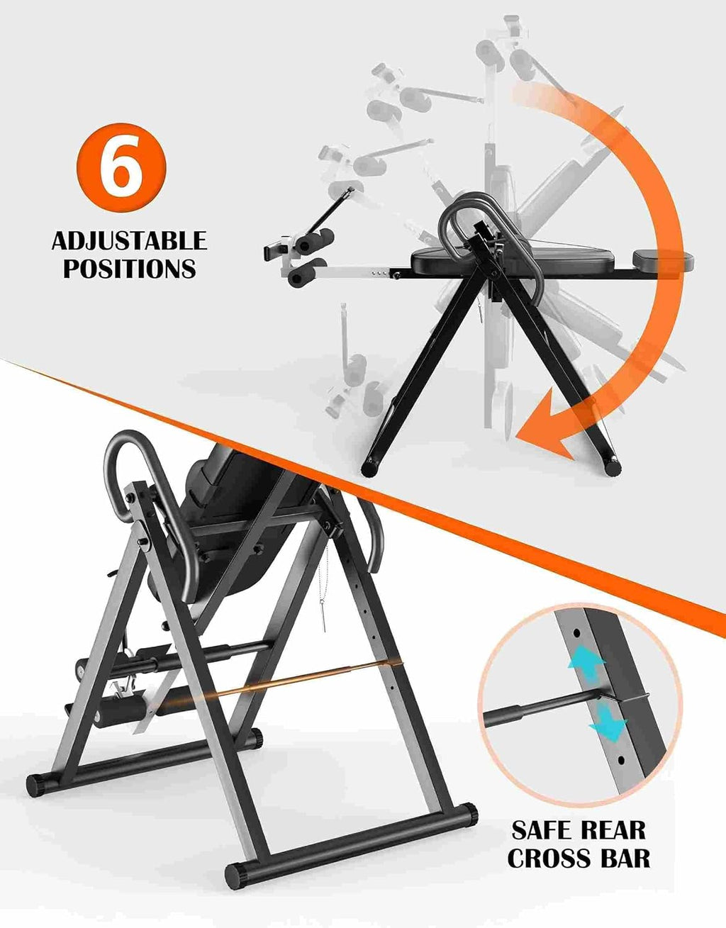 YOLEO Gravity Inversion Table for Back Pain Relief 2026 New Inversion Table w/Lumbar Support Easy to Assemble Back Stretcher Machine 300 lbs