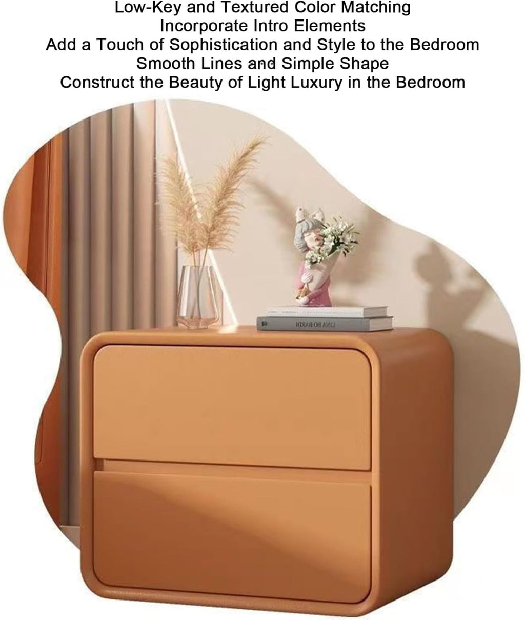 2 Drawer Bedside Cabinet Nightstand with Charging Station Modern End Table Night Stand Storage Units for Bedroom Living Room