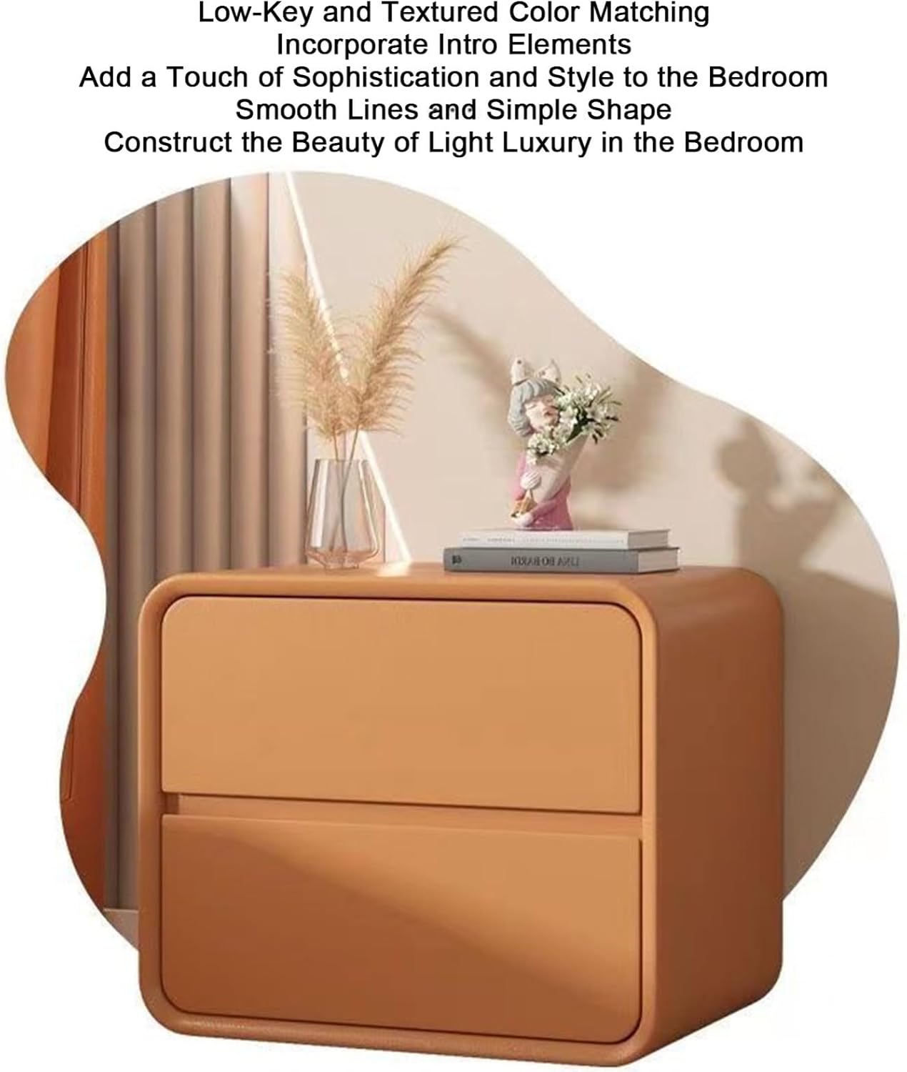 2 Drawer Bedside Cabinet Nightstand with Charging Station Modern End Table Night Stand Storage Units for Bedroom Living Room