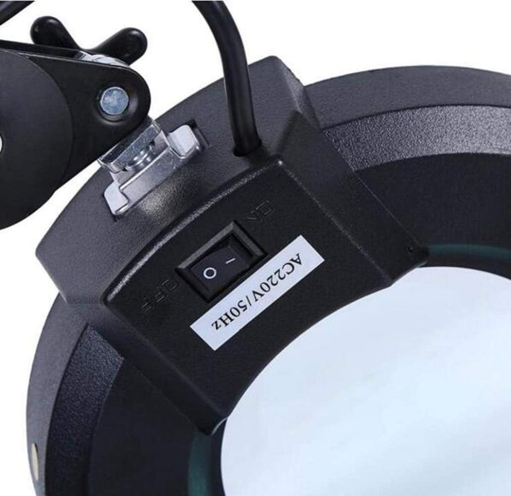 Magnifier, 5X Magnifying Glass Clamp Lamp Lens,30LED Adjustable Swivel Arm Utility Light,Desk, Table, Task, Craft, Jewelry,Sewing,Workbench- Black